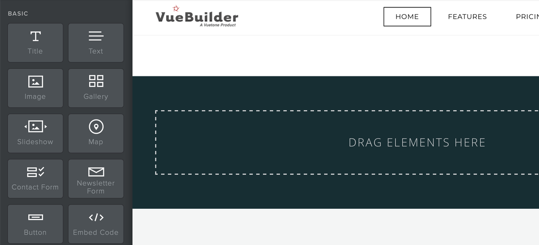 VueBuilder drag and drop screenshot